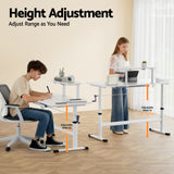 Artiss Manual Standing Desk Height Adjustable Workstation Computer Desks Study 120CM White - 45-Degree Angle