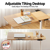 Artiss Electric Standing Desk Height Adjustable Sit Stand Desk Tilting Top - 45-Degree Angle
