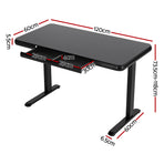 Artiss Electric Standing Desk Motorised Glass Top Black 120CM