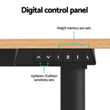 Artiss Electric Standing Desk 140cm Adjustable Height Motorised Home Office Desk Oak Black - 45-Degree Angle