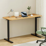 Artiss Electric Standing Desk 140cm Adjustable Height Motorised Home Office Desk Oak Black - Close-Up Angle