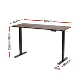 Artiss Standing Desk Height Adjustable 140cm Ergonomic Office Desk Brown - Front View