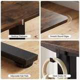 Artiss Standing Desk Height Adjustable 140cm Ergonomic Office Desk Brown - Close-Up Angle