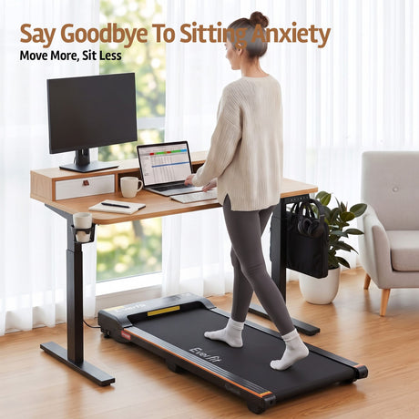 Artiss electric standing desk with oak desktop and black frame, 120cm, built-in cable tray