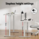 Artiss Electric Standing Desk 140cm Adjustable Height Motorised Home Office Desk White - Rear View
