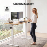 Artiss Standing Desk Height Adjustable 140cm Ergonomic Office Desk Oak - Rear View