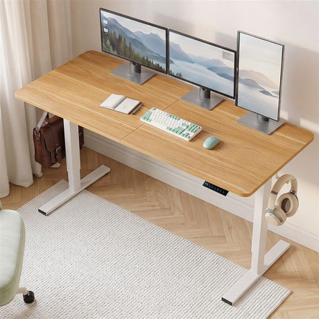 Artiss Standing Desk Height Adjustable 140cm Ergonomic Office Desk Oak, image 9
