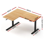 Artiss L-Shape Electric Standing Desk Sit Stand Up Height Adjustable Motorised - Front View