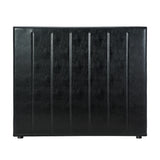 Oikiture Bed Frame Headboard King Single Size Bedhead Black Leather - Side View