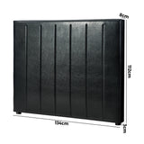 Oikiture Bed Frame Headboard King Single Size Bedhead Black Leather
