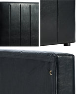 Oikiture Bed Frame Headboard King Single Size Bedhead Black Leather