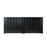 Oikiture Bed Frame Headboard Double Queen King Bedhead Black Leather - 45-Degree Angle