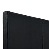 Oikiture Bed Frame Headboard Double Queen King Bedhead Black Leather - Low Angle