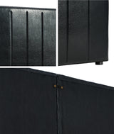 Oikiture Bed Frame Headboard Double Queen King Bedhead Black Leather - Rear View