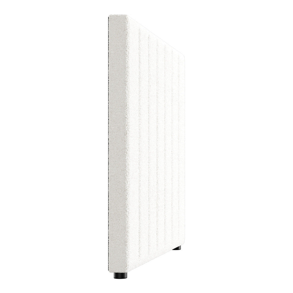 Oikiture Bed Frame Headboard King Single White Boucle