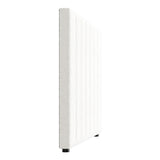 Oikiture Bed Frame Headboard King Single White Boucle - Top-Down View