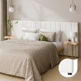 Oikiture Bed Frame Headboard Double Queen King White Boucle