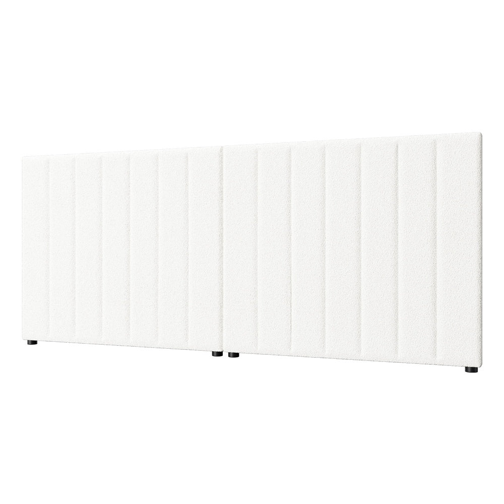 Oikiture Bed Frame Headboard Double Queen King White Boucle
