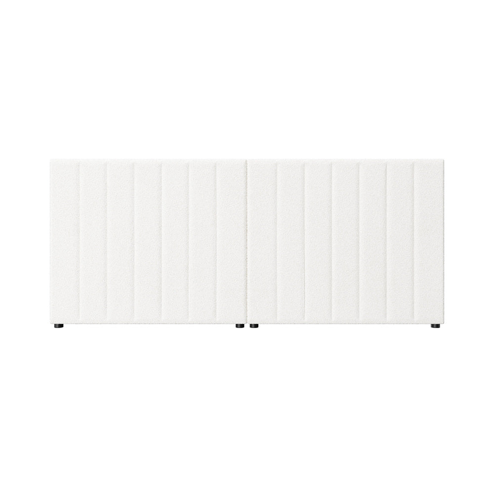 Oikiture Bed Frame Headboard Double Queen King White Boucle