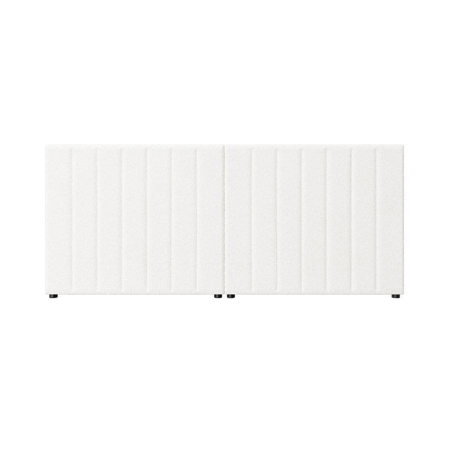 Oikiture Bed Frame Headboard Double Queen King White Boucle
