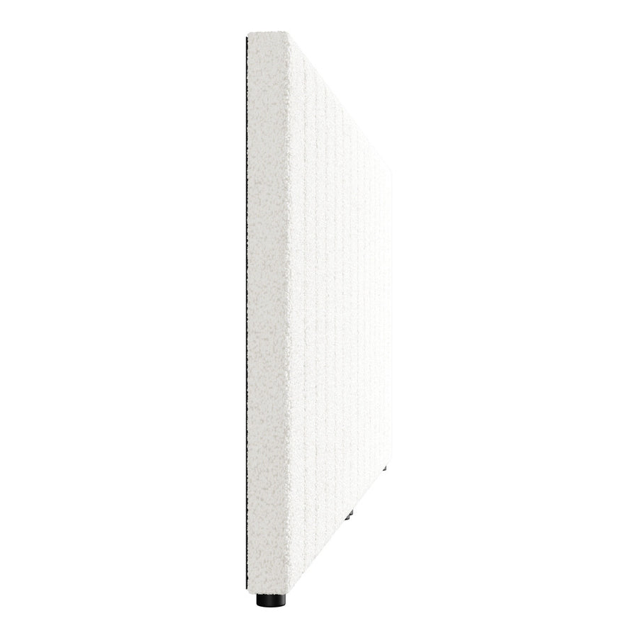 Oikiture Bed Frame Headboard Double Queen King White Boucle