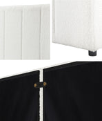 Oikiture Bed Frame Headboard Double Queen King White Boucle