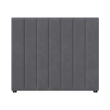 Oikiture Bed Frame Headboard King Single Size Grey Velvet