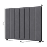 Oikiture Bed Frame Headboard King Single Size Grey Velvet - Low Angle