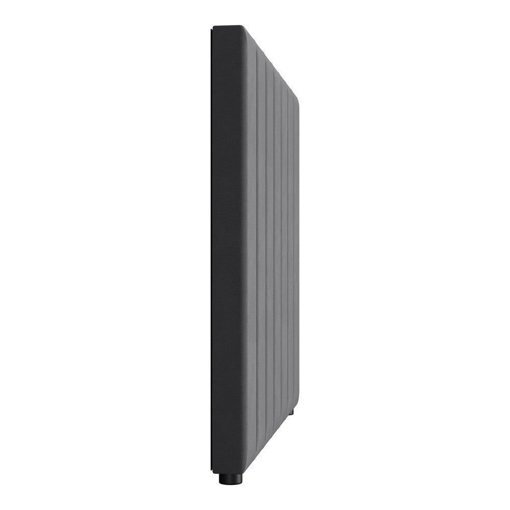 Oikiture Bed Frame Headboard King Single Size Grey Velvet