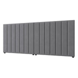 Oikiture Bed Frame Headboard Double Queen King Size Grey Velvet