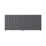 Oikiture Bed Frame Headboard Double Queen King Size Grey Velvet - Front View