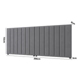 Oikiture Bed Frame Headboard Double Queen King Size Grey Velvet