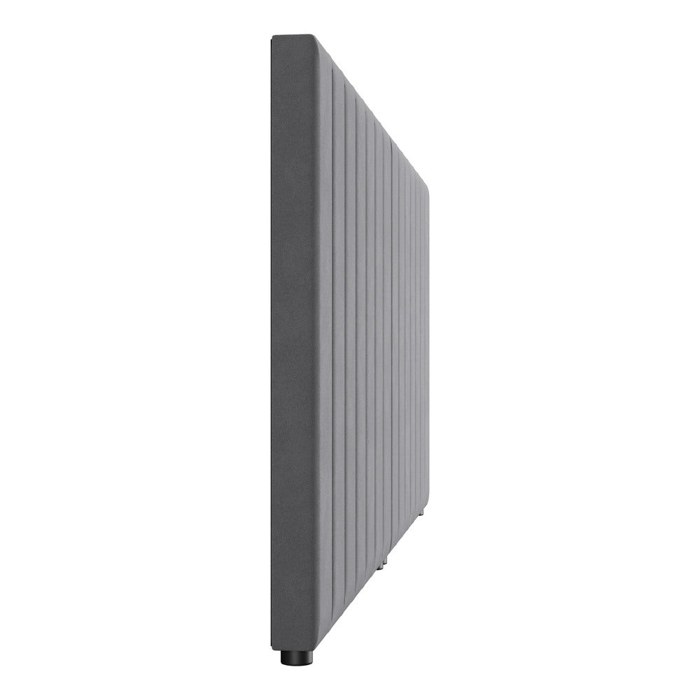 Oikiture Bed Frame Headboard Double Queen King Size Grey Velvet