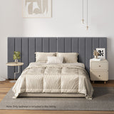 Oikiture Bed Frame Headboard Double Queen King Size Grey Velvet - 45-Degree Angle