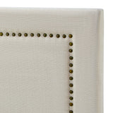 Oikiture Double Size Bed Headboard Bedhead Beige - Top-Down View