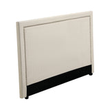 Oikiture King Size Bed Headboard Bedhead Beige - Side View