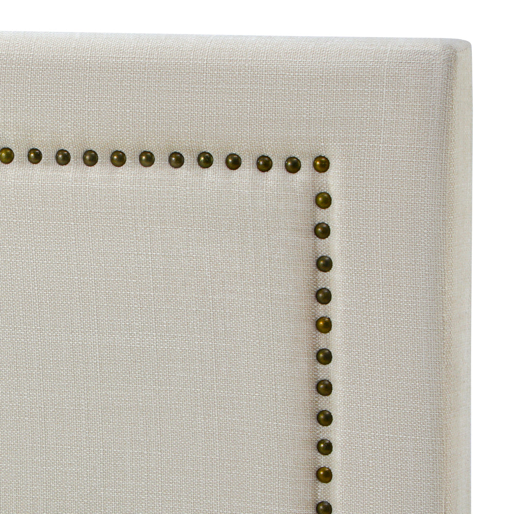 Oikiture King Size Bed Headboard Bedhead Beige
