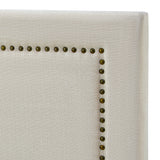 Oikiture Single Bed Headboard Bedhead Beige - Front View
