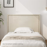 Oikiture Single Bed Headboard Bedhead Beige - 45-Degree Angle