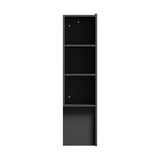 Oikiture Headboard Double Size Bedhead with Storage Shelves Black - Close-Up Angle