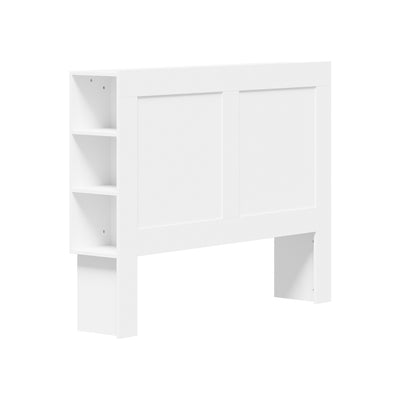 Oikiture Bed Head with Shelves Double Size White