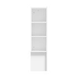 Oikiture Bed Head with Shelves Double Size White - 45-Degree Angle