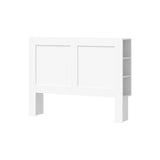 Oikiture Bed Head with Shelves Double Size White - Extra Image