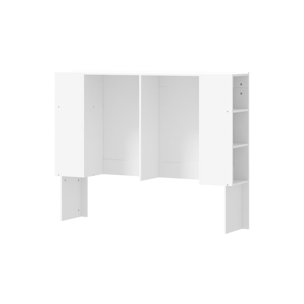 Oikiture Bed Head with Shelves Double Size White