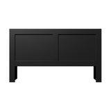 Oikiture Headboard King Size Bedhead with Storage Shelves Black - Rear View