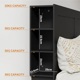 Oikiture Headboard King Size Bedhead with Storage Shelves Black - Top-Down View