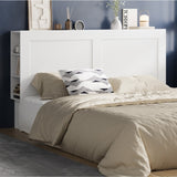Oikiture Bed Head with Shelves King Size White - Extra Image