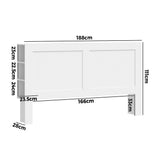 Oikiture Bed Head with Shelves King Size White