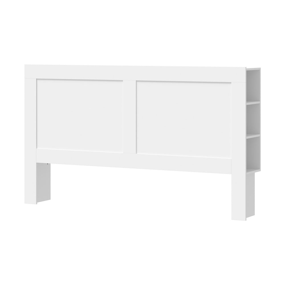 Oikiture Bed Head with Shelves King Size White
