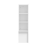 Oikiture Bed Head with Shelves King Size White - Front View